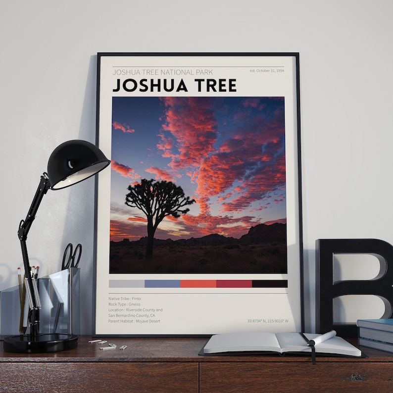 Joshua Tree National Park Poster / California Travel Print / Vintage ...