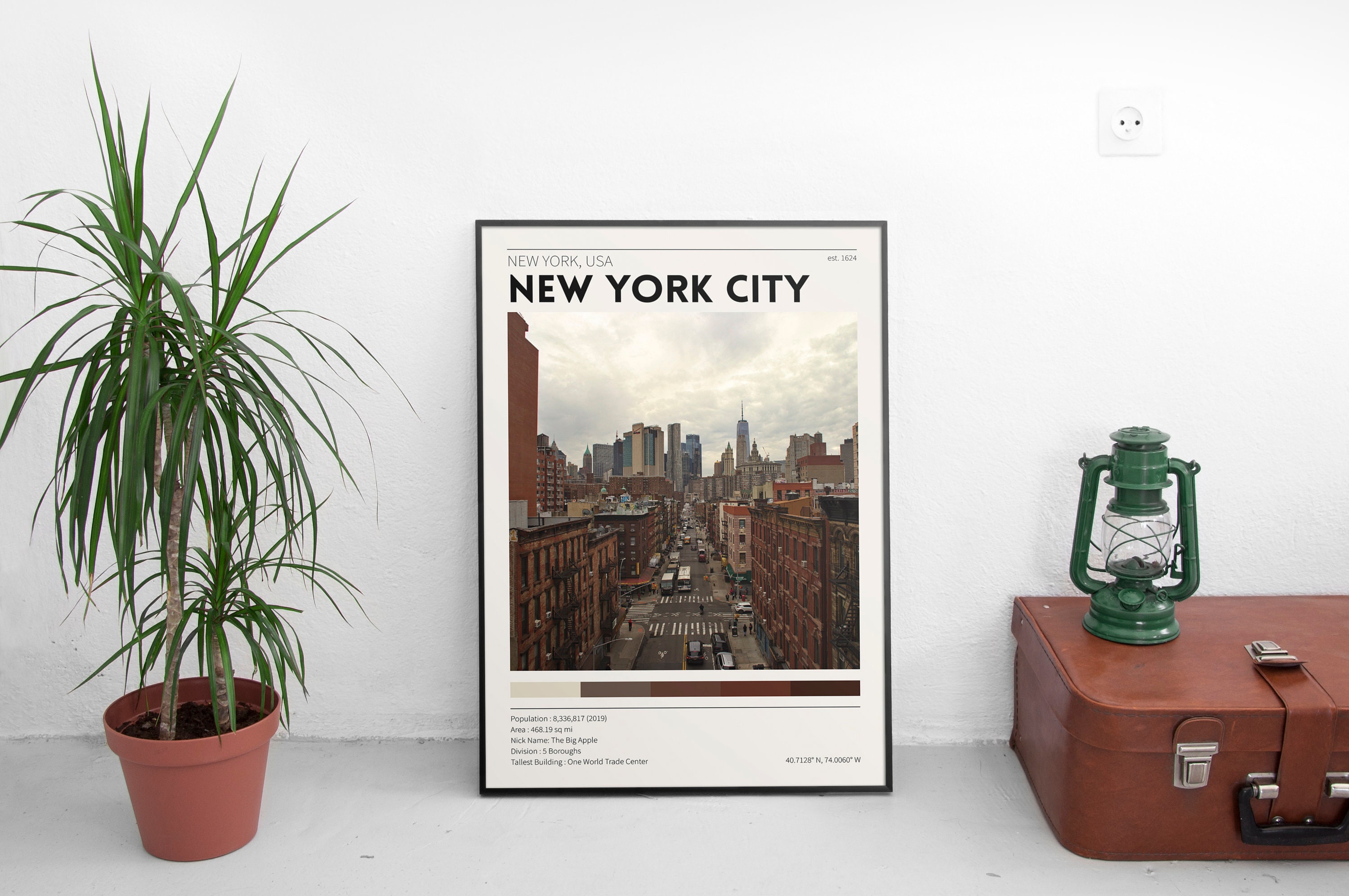 New York City Poster / Vintage City Poster / Retro Wall Decor ...