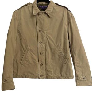 Vintage Ralph Lauren Collection Purple Label Khaki Military Field Jacket Size M