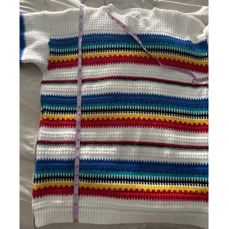 Vintage Cuddle Knits Striped Rainbow Sweater USA Large - Etsy