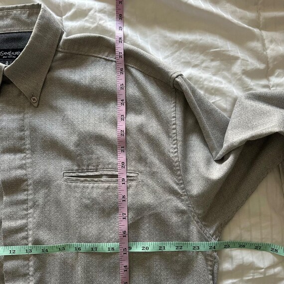 Vintage Yves Saint Laurent Pour Homme Grey Button… - image 4