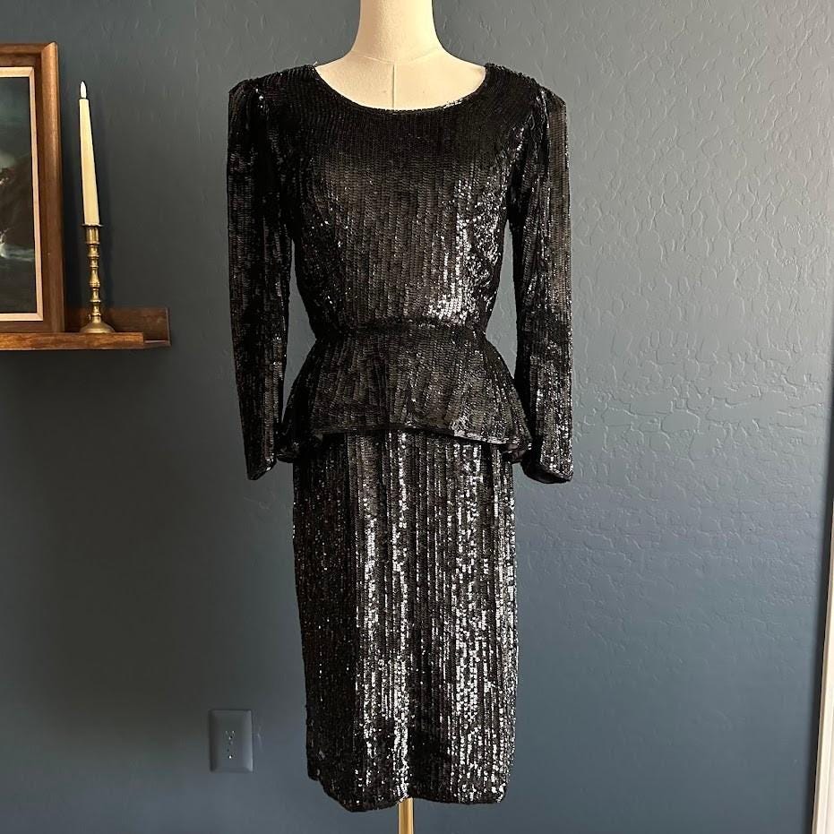 Sequin Peplum Dress - Etsy