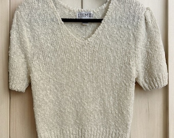 Vintage Item II Ivory Knit Summer Sweater Top Korea Medium