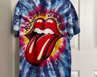 Rolling Stones Vintage 90s Bridges to Babylon Tour Tie Dye T-shirt