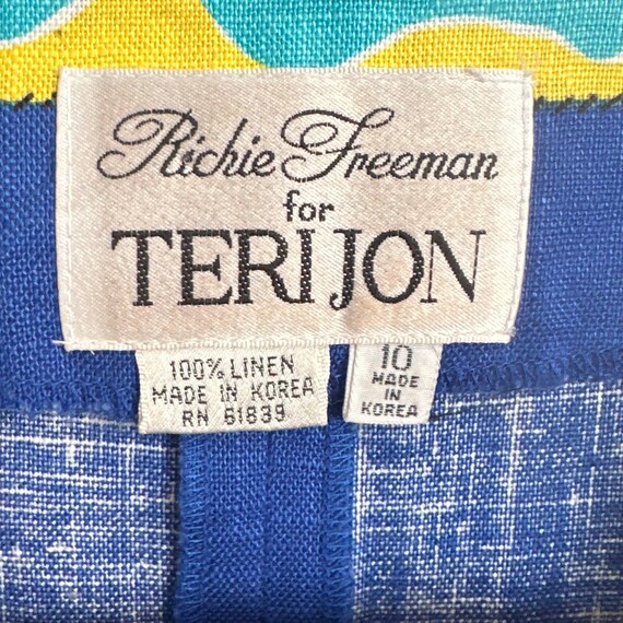 Vintage Richie Freeman for Teri Jon Linen Top Mad… - image 4