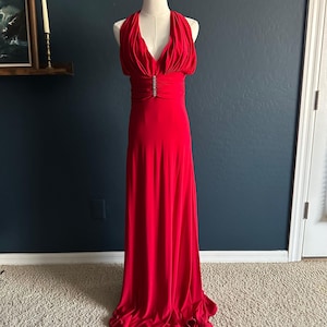 strapless open back dress Long Sleeves Red Satin Long Mermaid Bridesmaid Dresses , BN1086 – MarryLover