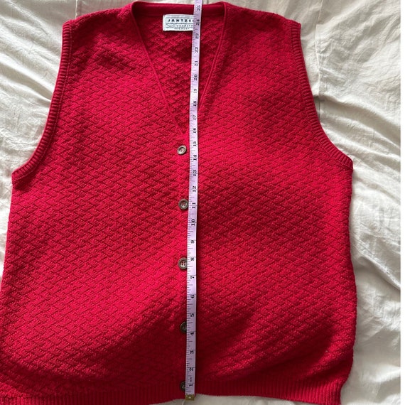 Vintage Red Jantzen Sweater Vest Large Made in USA - image 6