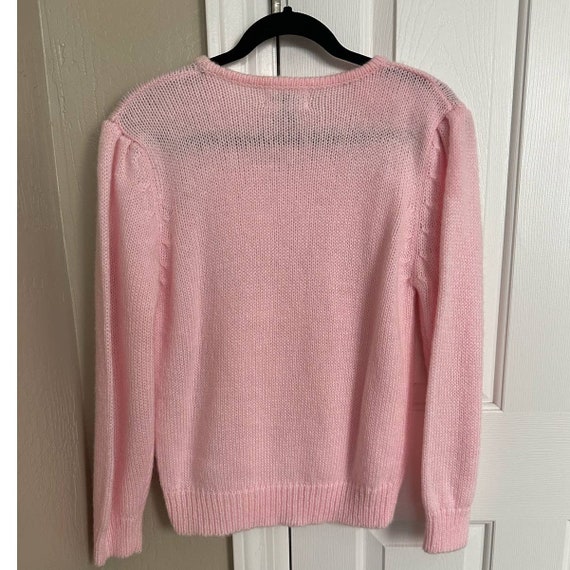 Vintage Here's a Hug Pink Sweater Floral Applique… - image 4