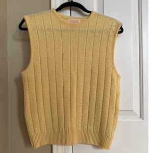 Chaleco suéter vintage de lana amarilla Pendleton, 100 % lana virgen, estilo preppy, talla M imagen 1