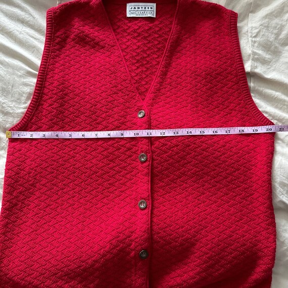 Vintage Red Jantzen Sweater Vest Large Made in USA - image 5
