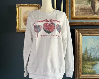 Sudadera vintage de 1990 Always a Lady Air Waves Delta Fifty-Fifty, fabricada en EE. UU., talla XL