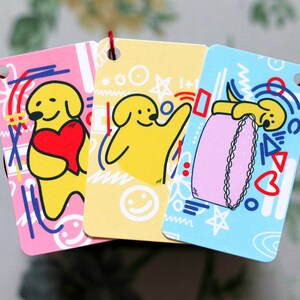 Lot de 6 étiquettes cadeaux, étiquettes cadeaux anniversaire chien, étiquettes cadeaux, étiquettes colorées, illustration