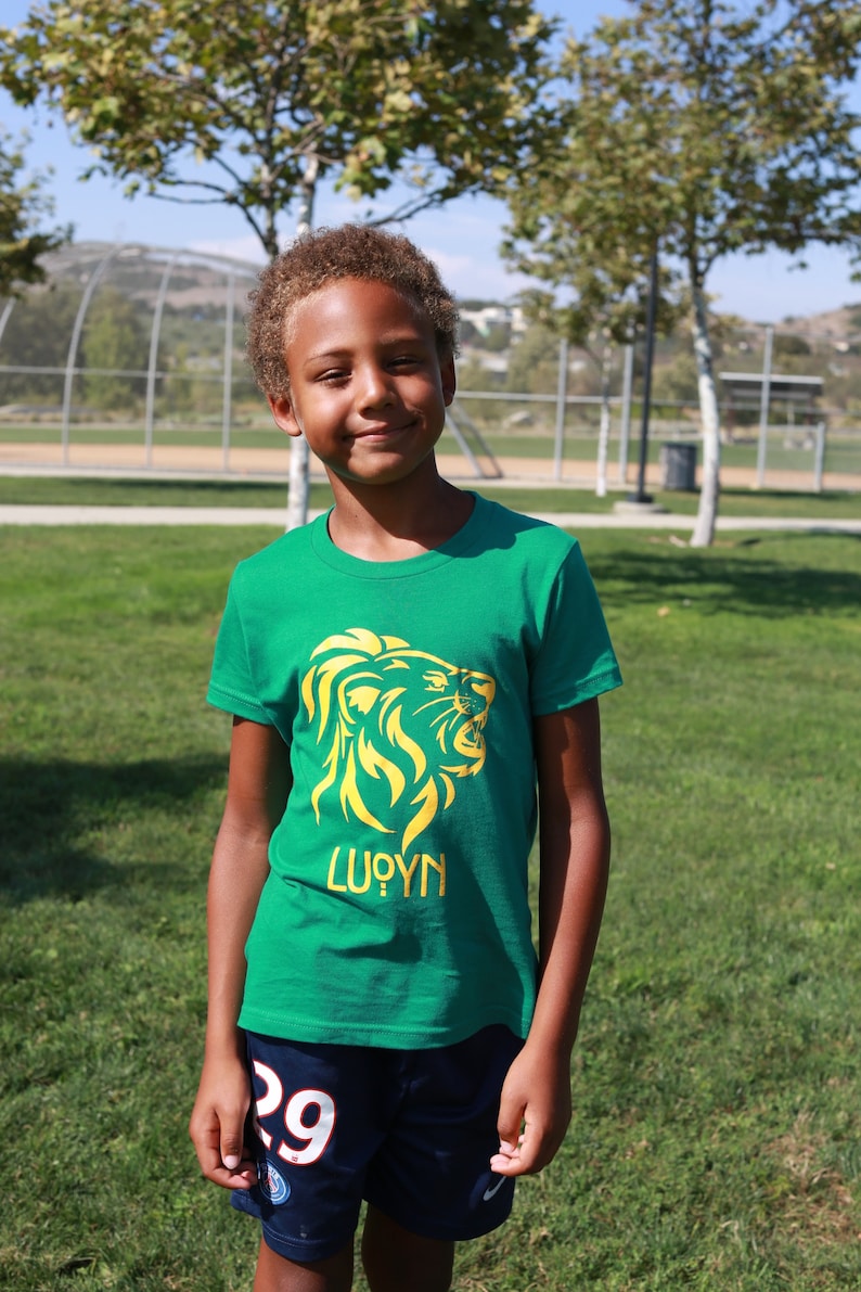 green and gold Youth Lion Shirt