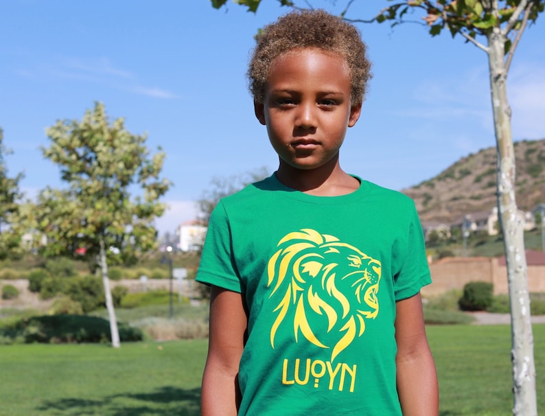 green and gold Youth Lion Shirt