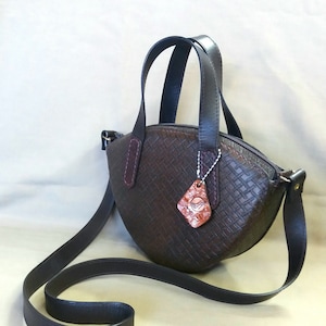 Elegant Brown Crossbody Leather Handbag - Half Moon Bag for Women