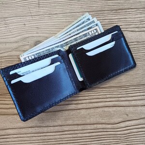 Genuine Leather Bifold Cardholder - Classic Dark Brown Wallet for Men