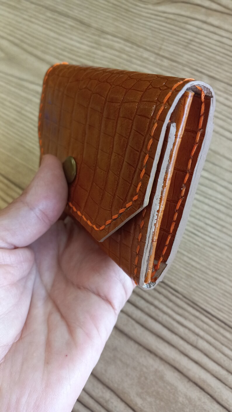Compact Wallet With Snap Closure | Small Leather Card Holder | Front ...