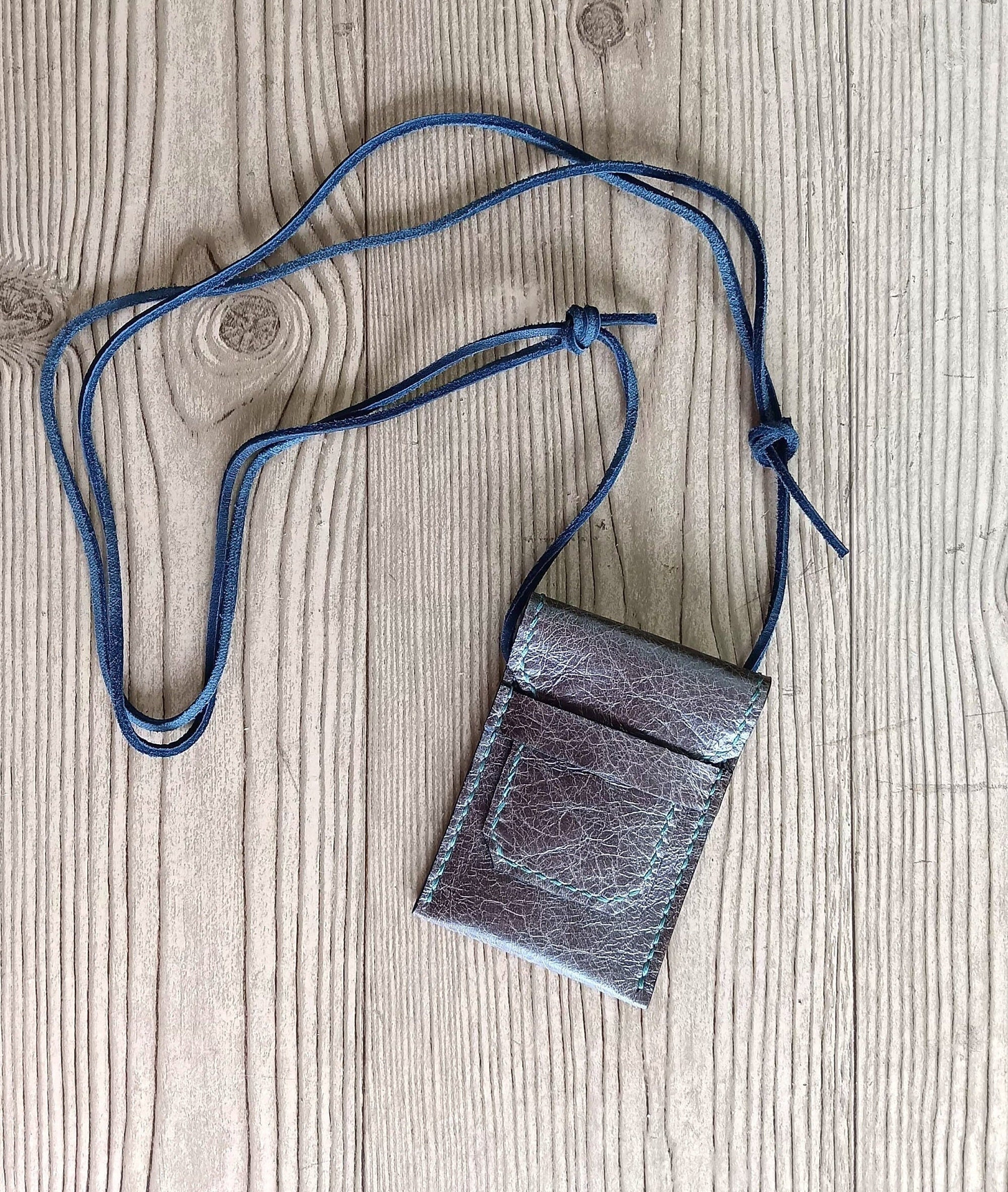 Leather neck bag sale