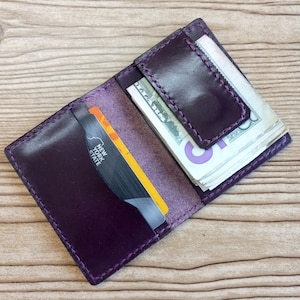 Leren magnetische geldclip portemonnee, minimalistische portemonnee, creditcardhouder, kaarthouder portemonnee
