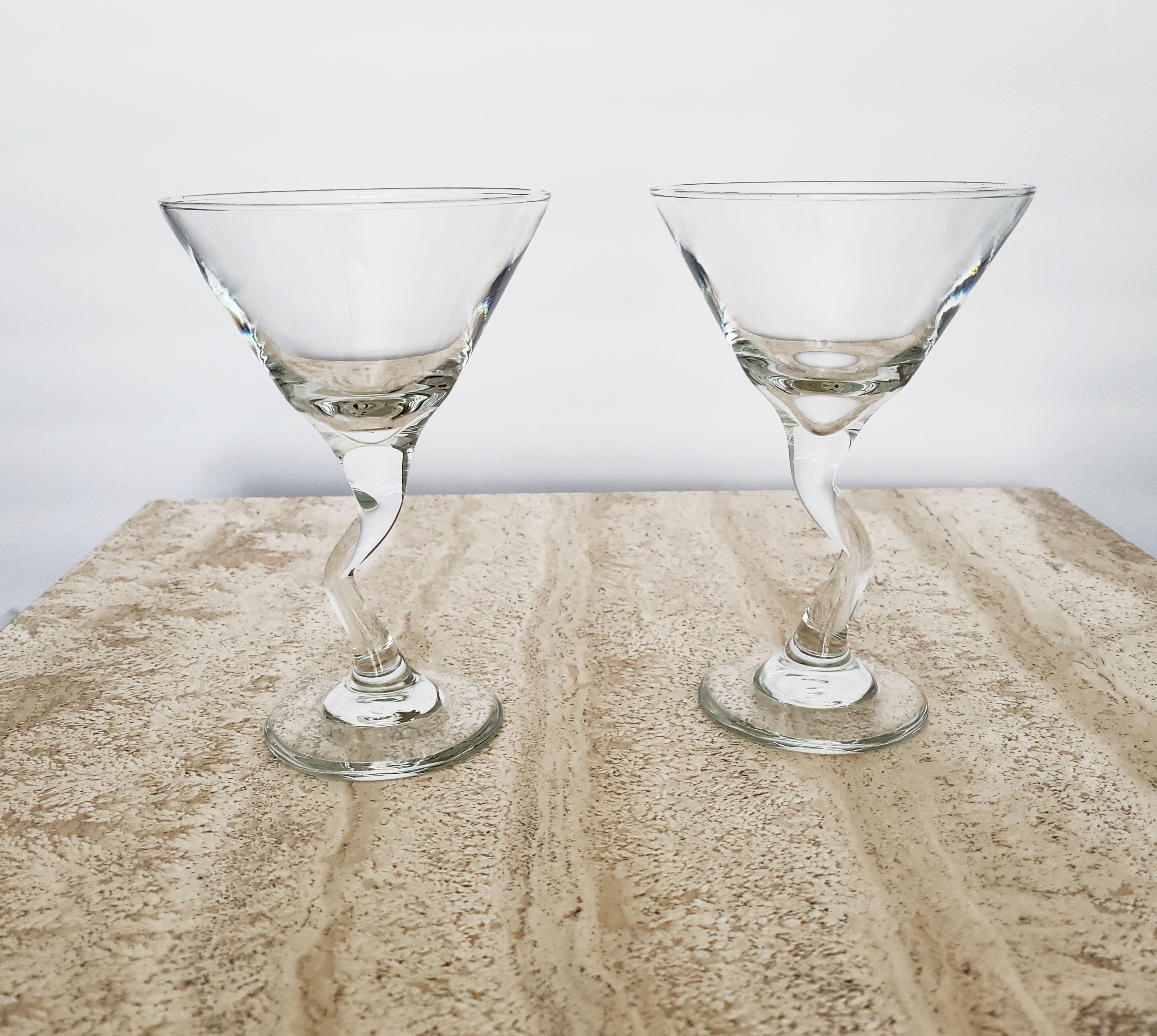 Set of 5 Vintage Libbey Zig Zag Martini Glasses Zstem Etsy UK