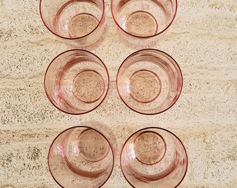Vintage Mid Century Modern Pink Floral Tumblers - Set of 6 - Etsy