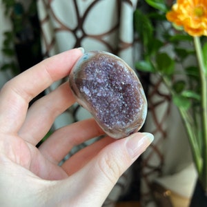 Druzy Amethyst palmstone, Amethyst pocket stone, Amethyst worry stone, Amethyst crystal,  Amethyst Palm stone, Druzy amethyst cluster, *5