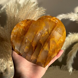Golden Healer Quartz, Golden Healer Hematoid, Golden Healer Heart, Hematoid Quartz, Yellow Hematoid, Fire Quartz Heart, 03
