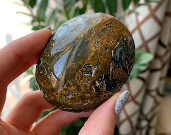 Ocean Jasper Palm Stone, Colorful Ocean Jasper, Ocean Jasper Pocket stone, Jasper palmstone, Ocean Jasper, Jasper Crystal, *13