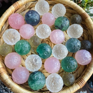 YOU CHOOSE mini moon sphere, rose quartz moon sphere, fluorite moon sphere, clear quartz moon sphere, citrine moon sphere, crystal moon