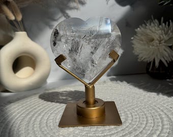 Clear Quartz Heart, Faceted Clear Quartz, Water Clear Quartz, Clear Quartz Carving,  Clear Quartz Crystal Heart, Large Clear Quartz