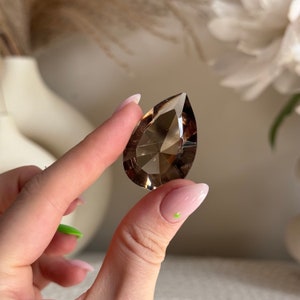 Smoky Quarzt Teardrop, Smoky Quartz Crystal, Faceted Smoky Quartz, Smokey Quartz Pocket Stone, Smoky Quartz Gem, Natural Smoky Quartz, *10