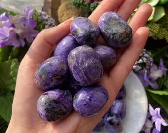 Charoite Tumble Stone - Charoite Pocket Stone - Charoite Crystal - Purple Crystal Tumble - Charoite Worry Stones