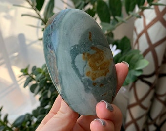 Ocean Jasper Palm Stone, Ocean Jasper Pocket stone, Jasper palmstone, Ocean Jasper Meditation Stone, Ocean Jasper worry stone, *11