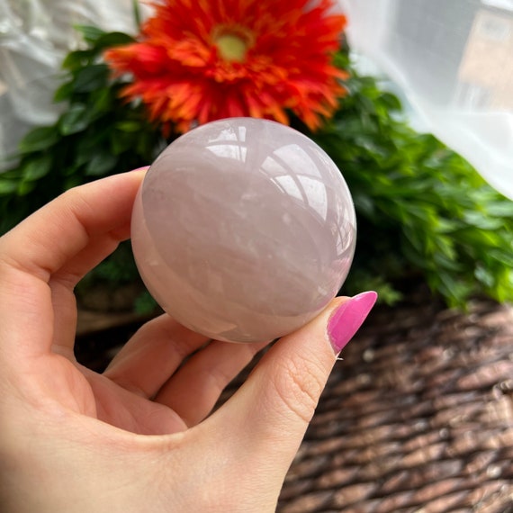 Blue Rose Quartz Sphere Blue Rose Quartz Crystal Ball Blue Etsy