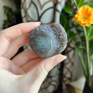 Druzy Amethyst palmstone, Amethyst pocket stone, Amethyst worry stone, Amethyst crystal,  Amethyst Palm stone, Druzy amethyst cluster, *38