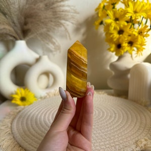Yellow Fluorite tower, Fluorite point, Fluorite Obelisk, Banded Fluorite Tower, Candy Fluorite Tower,Fluorite Tower,Fluorite Crystal Tower,4