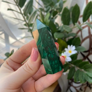 Malachite tower - Malachite point - Malachite obelisk - Polished Malachite - Natural Malachite Crystal - Genuine Malachite  - *05
