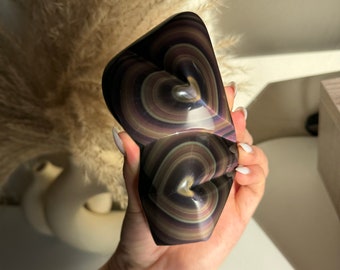 Rainbow Sheen Obsidian, Rainbow Obsidian, Heart Obsidian Carving, Rainbow Obsidian Sculpture, Rainbow Obsidian Heart, Obsidian Sculpture
