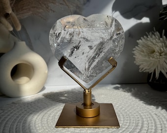 Clear Quartz Heart, Faceted Clear Quartz, Water Clear Quartz, Clear Quartz Carving,  Clear Quartz Crystal Heart, Large Clear Quartz