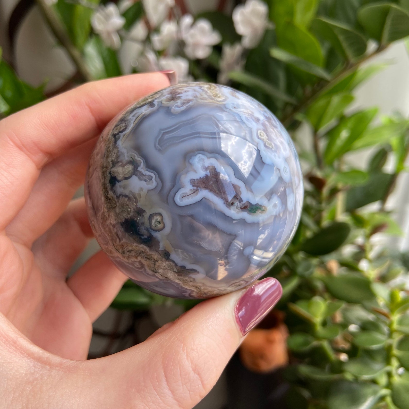 Moss Agate Sphere Moss Agate crystal sphere Moss Agate | Etsy