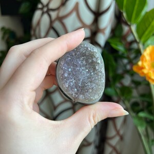 Druzy Amethyst palmstone, Amethyst pocket stone, Amethyst worry stone, Amethyst crystal,  Amethyst Palm stone, Druzy amethyst cluster, *30