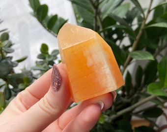 Orange calcite Tower - Orange calcite crystal - Orange Calcite Stone - Orange calcite specimen - Orange Calcite Point - Orange Calcite -12
