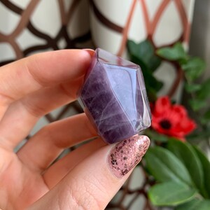 Chevron Amethyst point, Chevron amethyst mini tower, chevron amethyst freeform, chevron amethyst crystal, glossy polish amethyst tumble, *2