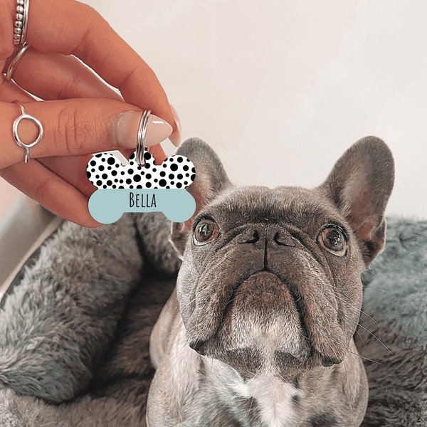 Personalised Name Green Dog Tag | Custom Pet Tag | Tag for Dogs | Pet ID | Bone Dog Tag | Name Tag