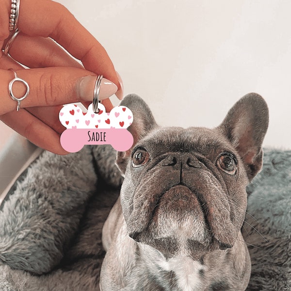 Personalised Name Puppy Love Dog Tag | Custom Pet Tag | Tag for Dogs | Pet ID | Bone Dog Tag | Name Tag