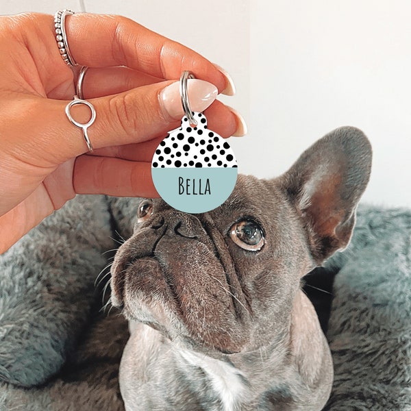 Personalised Name Green Dog Tag | Custom Pet Tag | Tag for Dogs | Pet ID | Circle Dog Tag | Name Tag