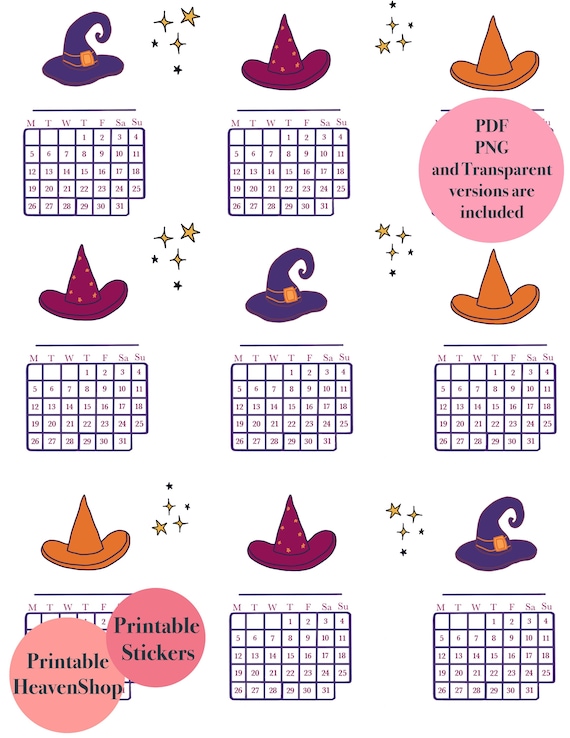 Printable October habit tracker/small journaling calendars. | Etsy