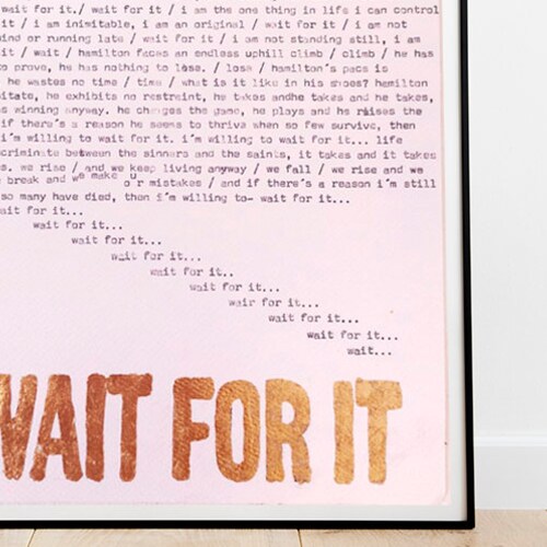 Hamilton Lyrics for wait for It Hand Typed on Etsy