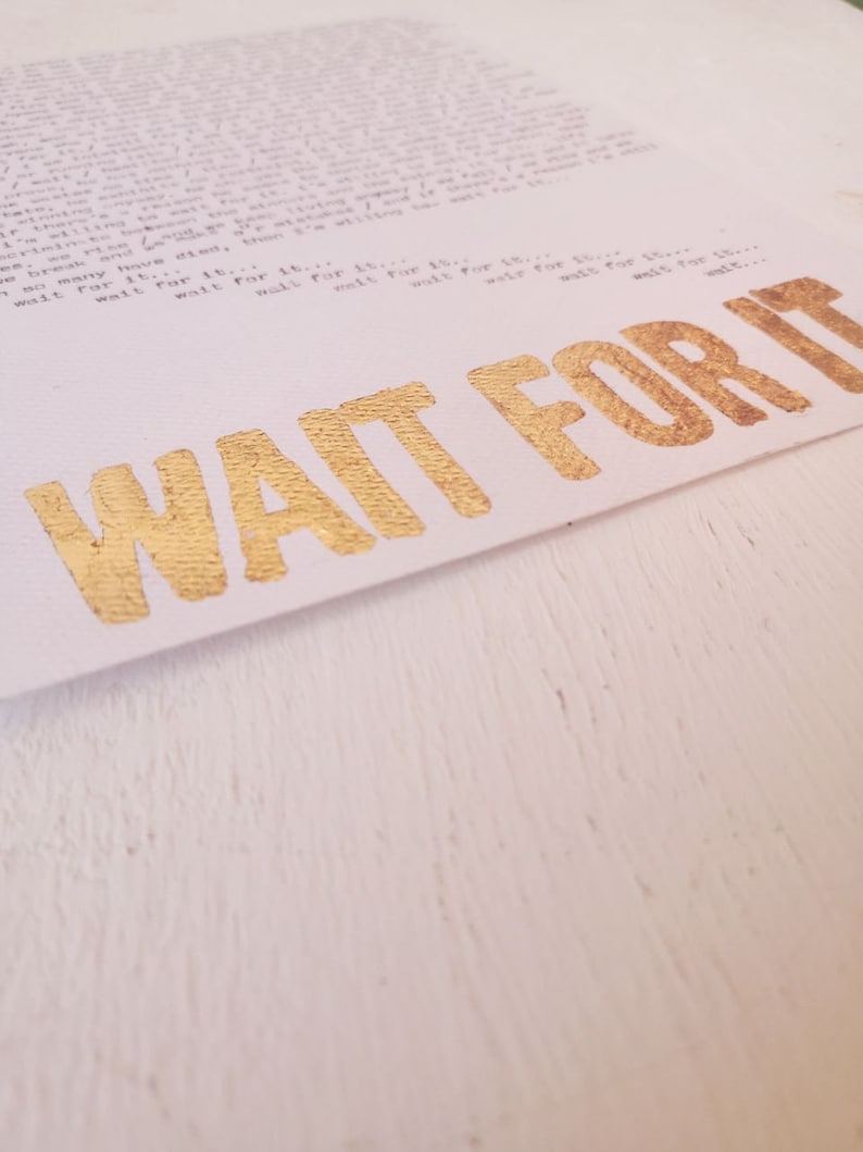 Hamilton Lyrics for wait for It Hand Typed on | Etsy