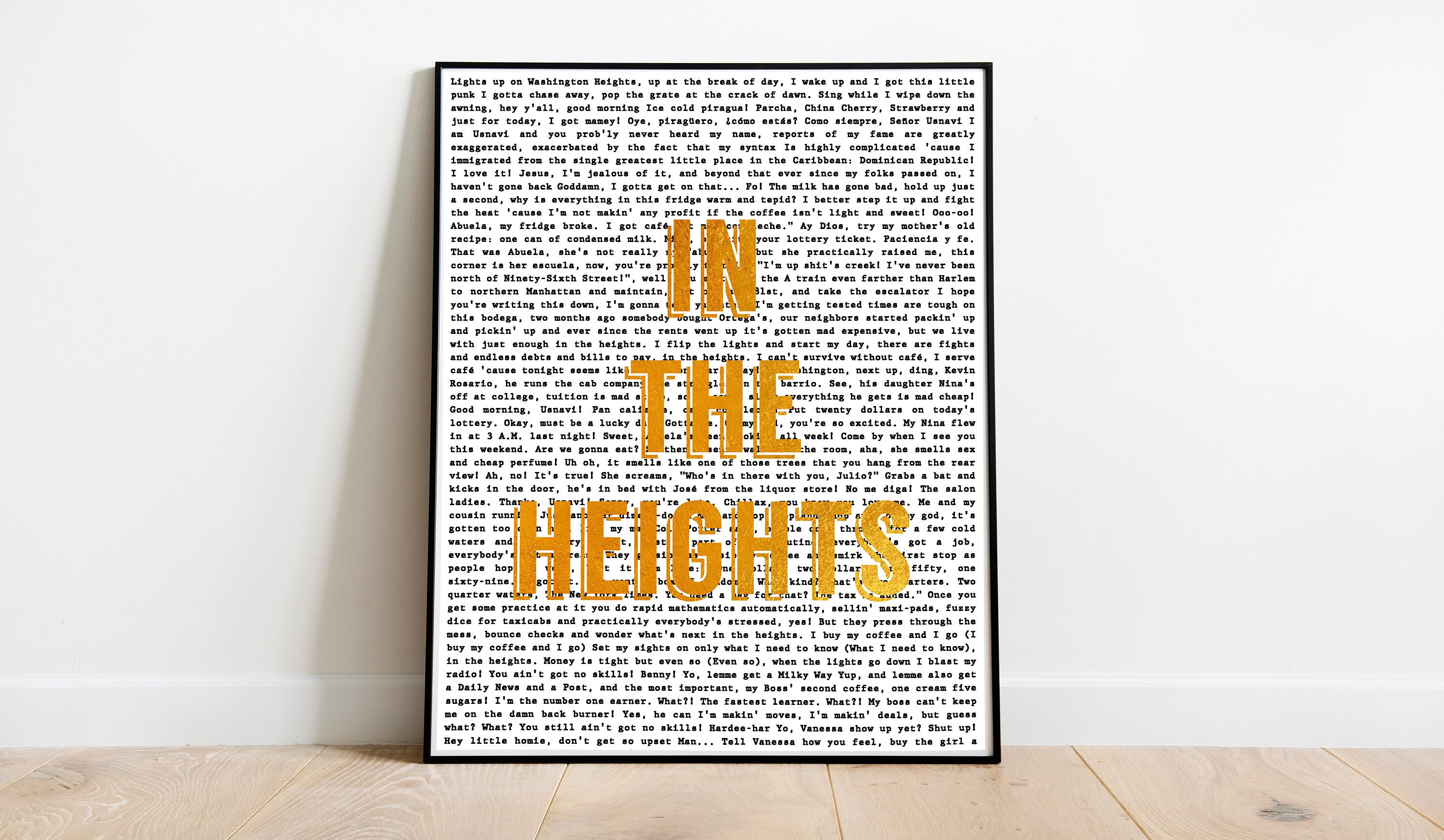 Digital Download of in the Heights Lyrics on the Background Etsy